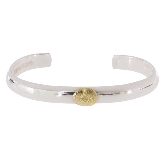 FIRST ARROW's ファーストアローズ BR-011 K18付 甲丸 プレーン バングル シルバー系 M【中古】