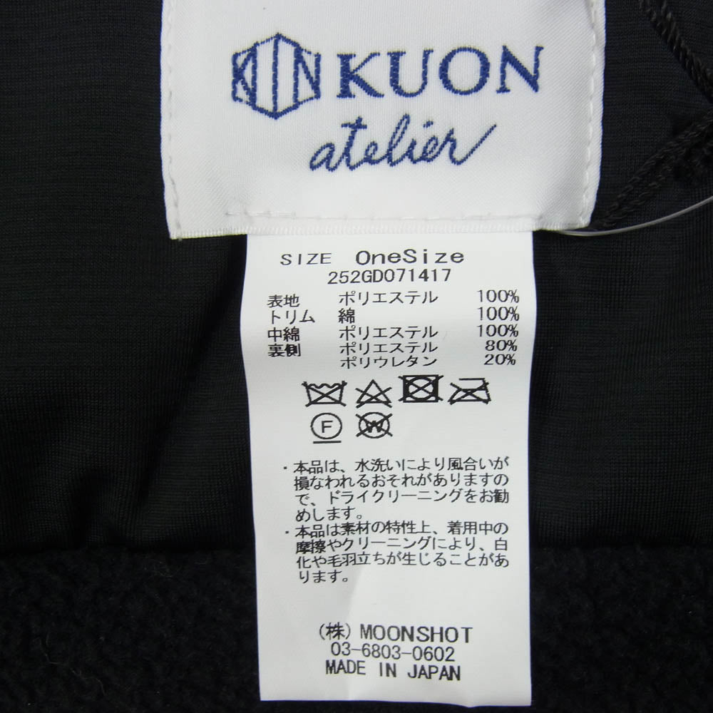 KUON クオン 252GD071417 High Pile Fleece Scarf ハイパイル フリース スカーフ 中綿 マフラー ブラック系【極上美品】【中古】