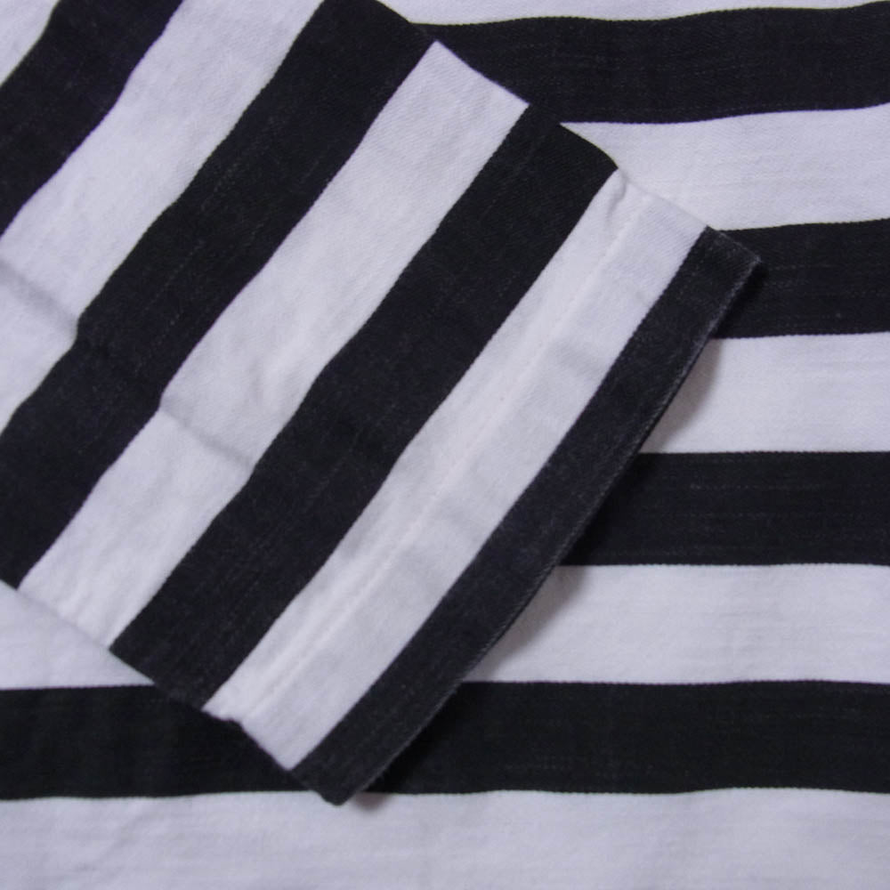 MINEDENIM マインデニム 2009-4003-07-032 Border Side Zip L/S Denim ボーダー サイドジップ ロングスリーブ 長袖 デニム Tシャツ カットソー ブラック系 3【中古】