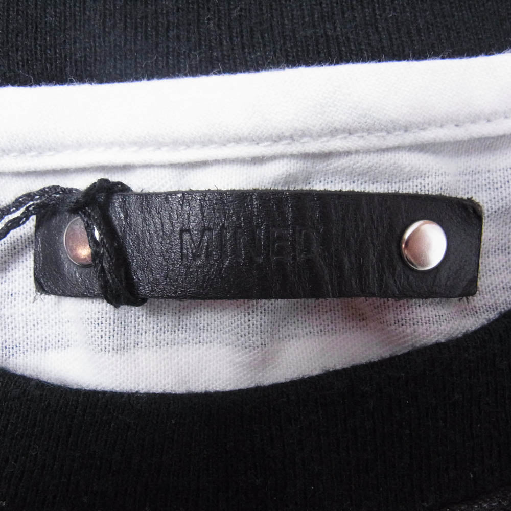 MINEDENIM マインデニム 2009-4003-07-032 Border Side Zip L/S Denim ボーダー サイドジップ ロングスリーブ 長袖 デニム Tシャツ カットソー ブラック系 3【中古】