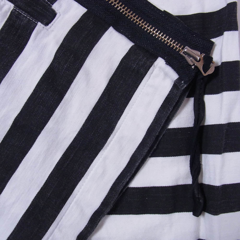 MINEDENIM マインデニム 2009-4003-07-032 Border Side Zip L/S Denim ボーダー サイドジップ ロングスリーブ 長袖 デニム Tシャツ カットソー ブラック系 3【中古】