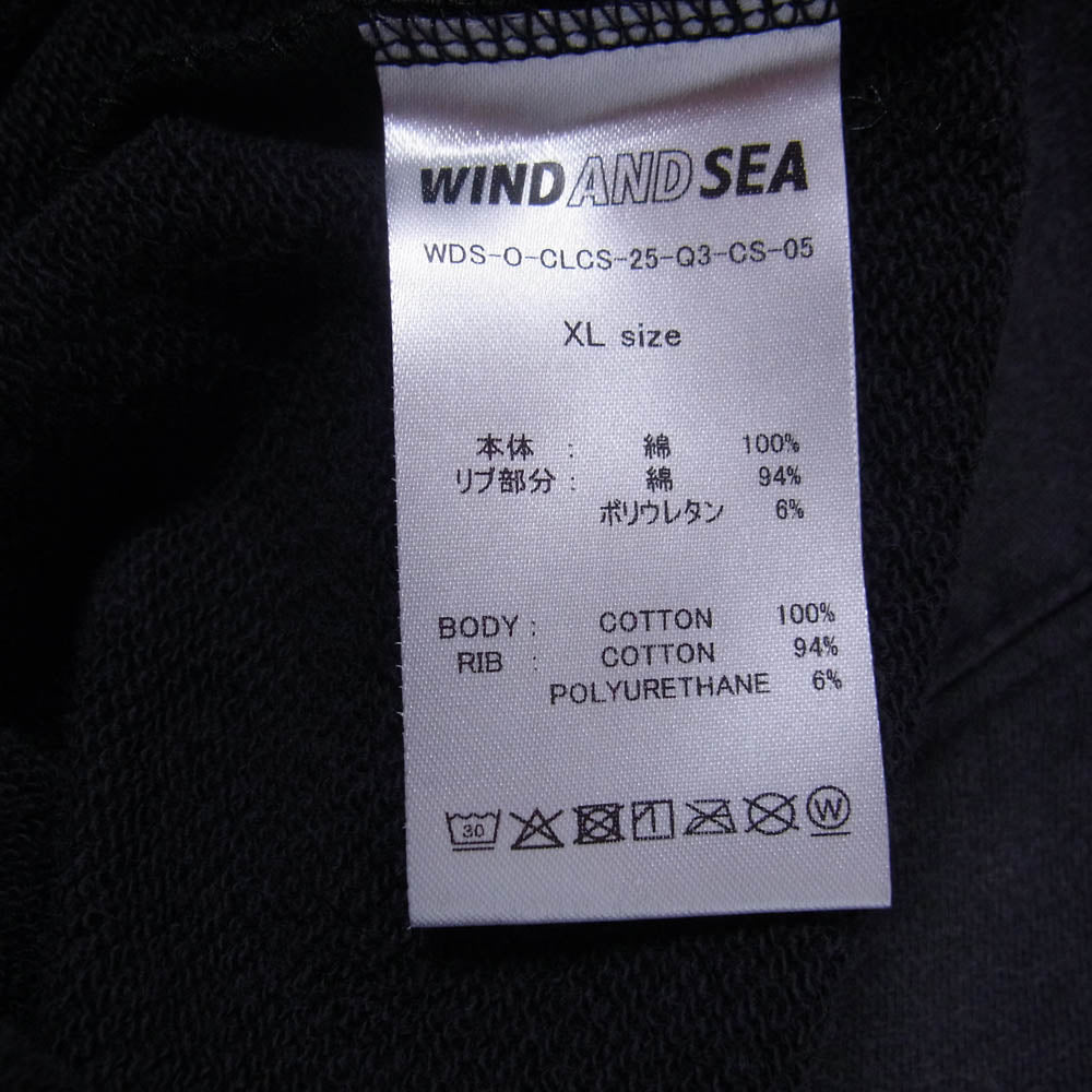 WIND AND SEA ウィンダンシー WDS-O-CLCS-Q3-CS-05 Hooded Sweatshirt ロゴプリント フーデッド スウェットシャツ フーディー パーカー ダークグレー系 XL【極上美品】【中古】