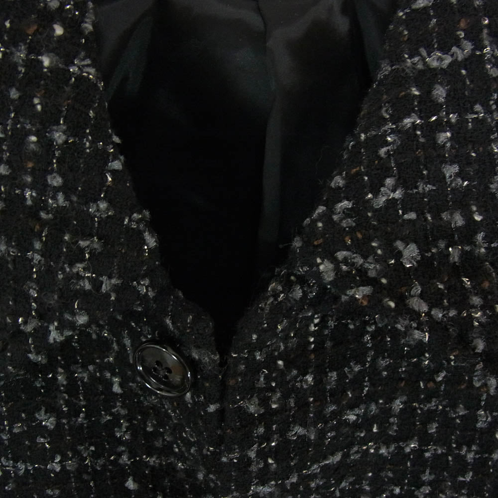 ユハ 10220701-1 FANCY TWEED SHIRT JACKET ファンシー ツイード シャツ ジャケット ブラック系 4【極上美品】【中古】
