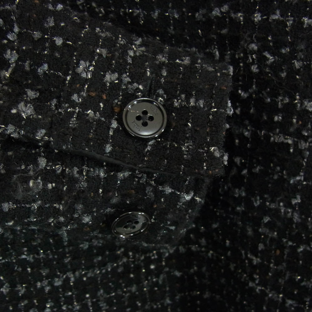 ユハ 10220701-1 FANCY TWEED SHIRT JACKET ファンシー ツイード シャツ ジャケット ブラック系 4【極上美品】【中古】