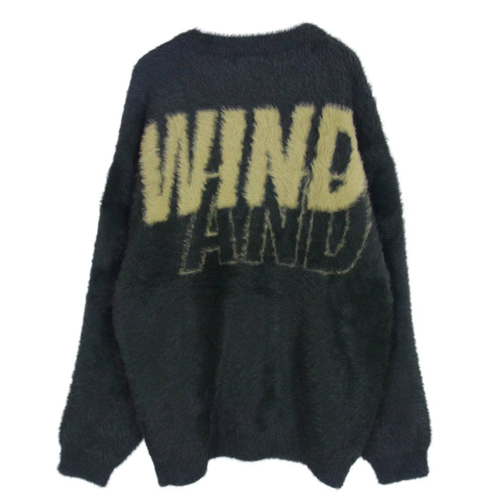 WIND AND SEA ウィンダンシー 25AW WDS-O-CLCS-25-Q3-KN-10 Shaggy BIGSEA Knit Sweater シャギー ロゴ ニット セーター モスグリーン系 M【極上美品】【中古】