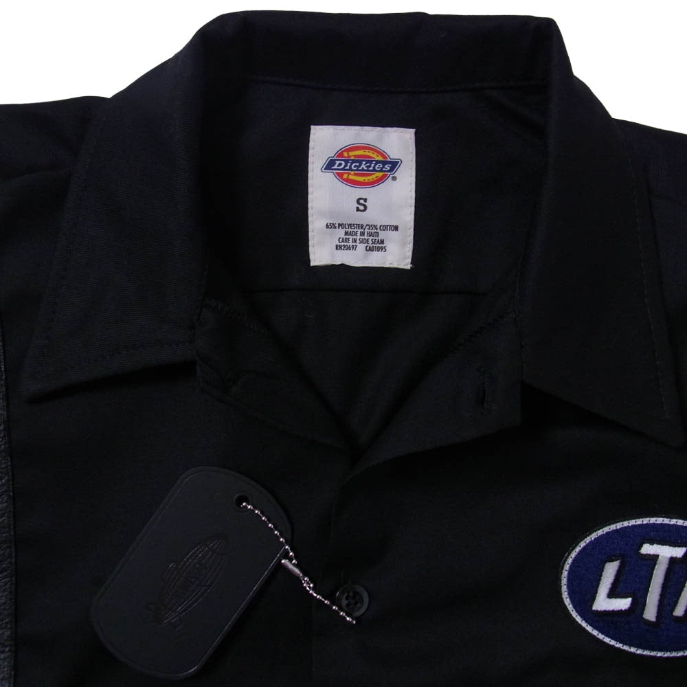 ラストマン Dickies ディッキーズ 252LM-SH03 × DICKIES ディッキーズ WORK SHIRTS レザー切替 ワーク シャツ ブラック系 S【極上美品】【中古】