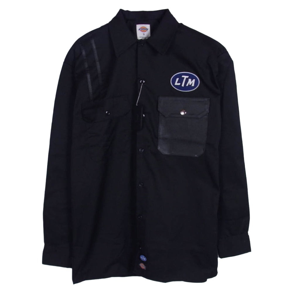 ラストマン Dickies ディッキーズ 252LM-SH03 × DICKIES ディッキーズ WORK SHIRTS レザー切替 ワーク シャツ ブラック系 S【極上美品】【中古】