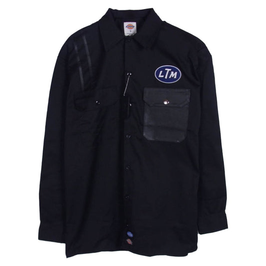 ラストマン Dickies ディッキーズ 252LM-SH03 × DICKIES ディッキーズ WORK SHIRTS レザー切替 ワーク シャツ ブラック系 S【極上美品】【中古】