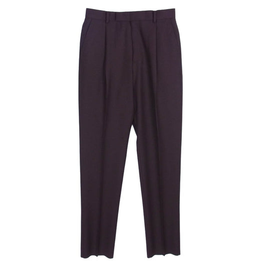 WACKO MARIA ワコマリア 23AW 23FW-WNP-TR14 PLEATED TROUSERS TYPE-2 スラックス トラウザーズ パンツ ブラウン系 S【極上美品】【中古】