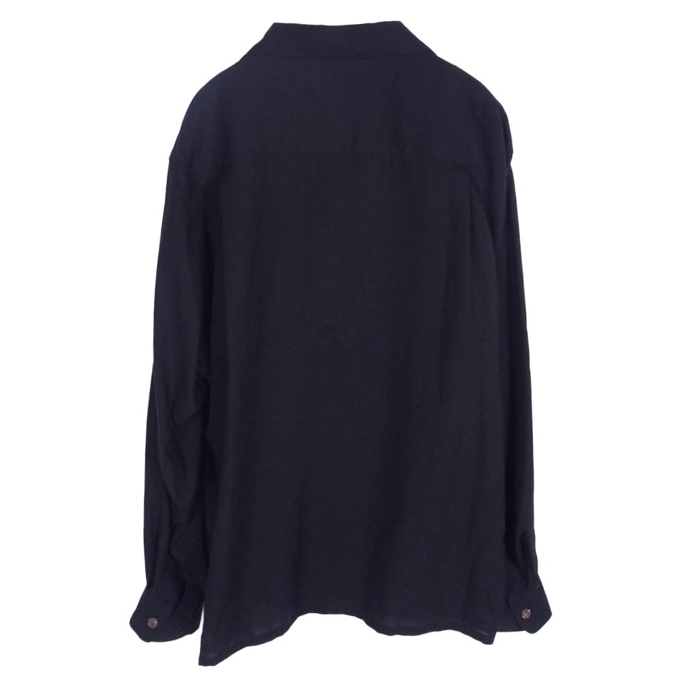 WACKO MARIA ワコマリア 25AW 25FW-WMS-HI05 × TIM LEHI HAWAIIAN SHIRT L/S ティムリーハイ ハワイアン 長袖 ロングスリーブ 開襟 オープンカラー シャツ ブラック系 M【極上美品】【中古】