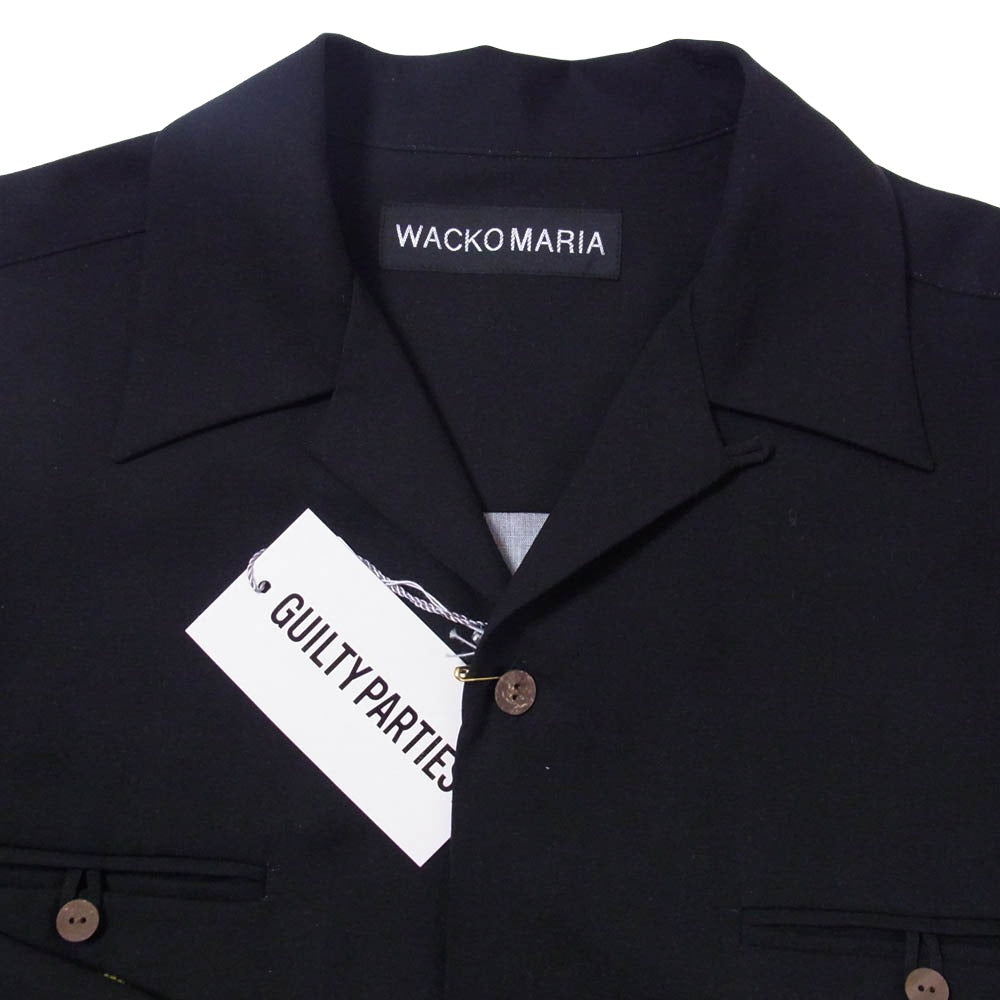 WACKO MARIA ワコマリア 25AW 25FW-WMS-HI05 × TIM LEHI HAWAIIAN SHIRT L/S ティムリーハイ ハワイアン 長袖 ロングスリーブ 開襟 オープンカラー シャツ ブラック系 M【極上美品】【中古】