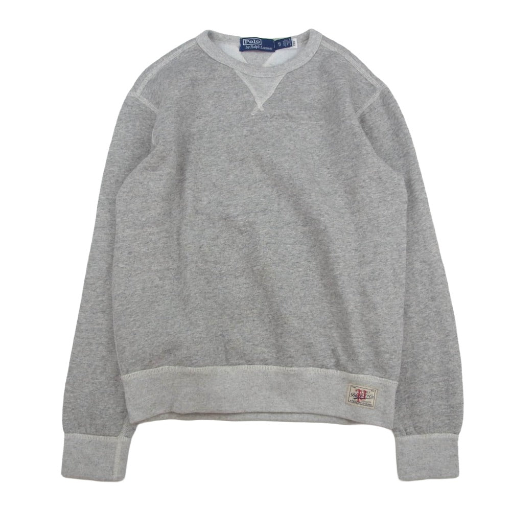 POLO RALPH LAUREN ポロ・ラルフローレン 裏起毛 両Vガゼット クルーネック スウェットシャツ グレー系 XS【中古】