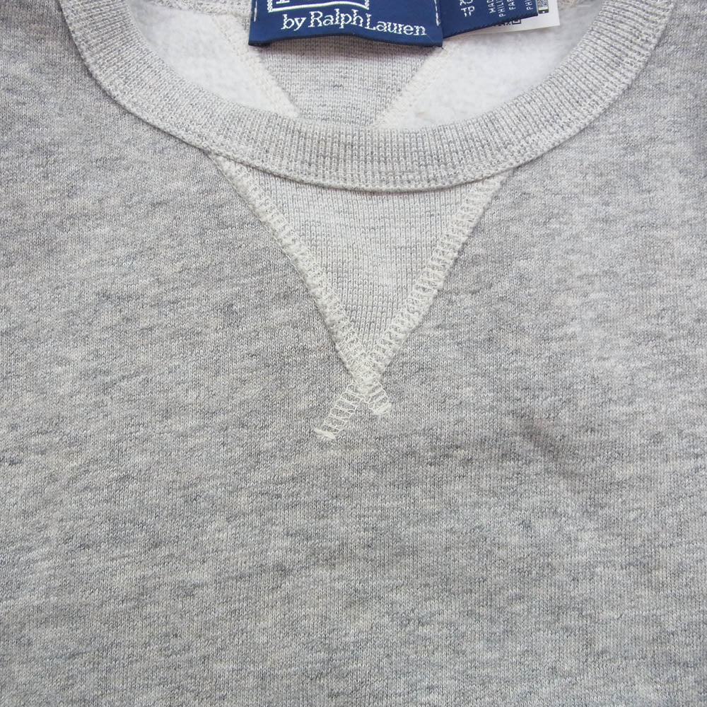 POLO RALPH LAUREN ポロ・ラルフローレン 裏起毛 両Vガゼット クルーネック スウェットシャツ グレー系 XS【中古】