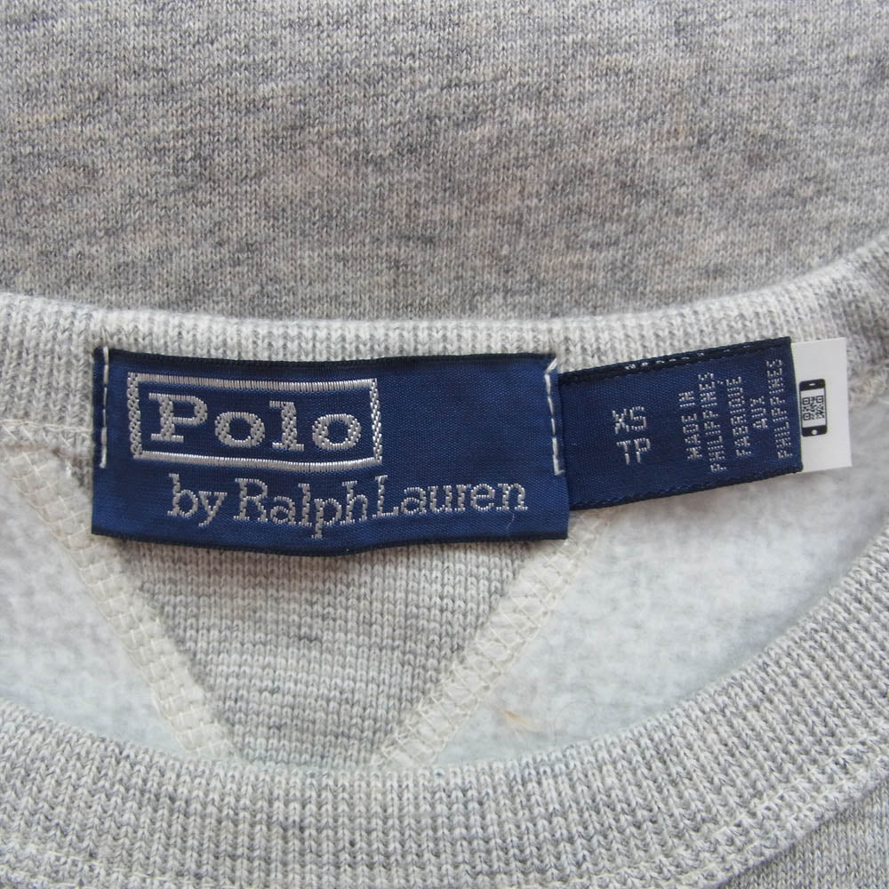 POLO RALPH LAUREN ポロ・ラルフローレン 裏起毛 両Vガゼット クルーネック スウェットシャツ グレー系 XS【中古】
