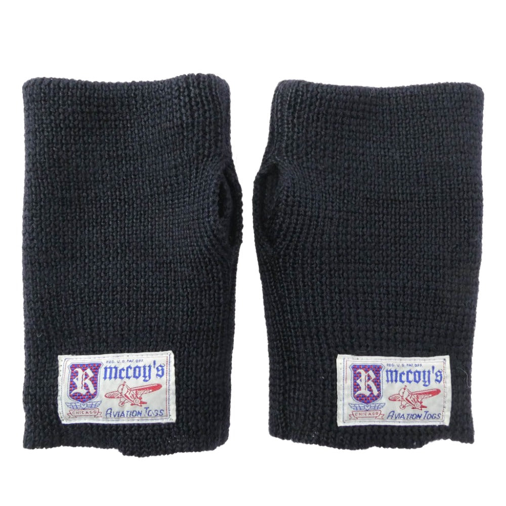 The REAL McCOY'S ザリアルマッコイズ MA16104 WOOL WRISTLETS ウール リストレット 手袋 ネイビー ブラック系【中古】