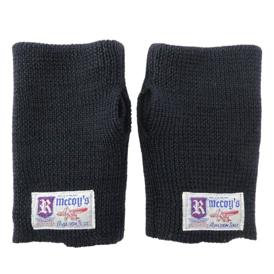 The REAL McCOY'S ザリアルマッコイズ MA16104 WOOL WRISTLETS ウール リストレット 手袋 ネイビー ブラック系【中古】