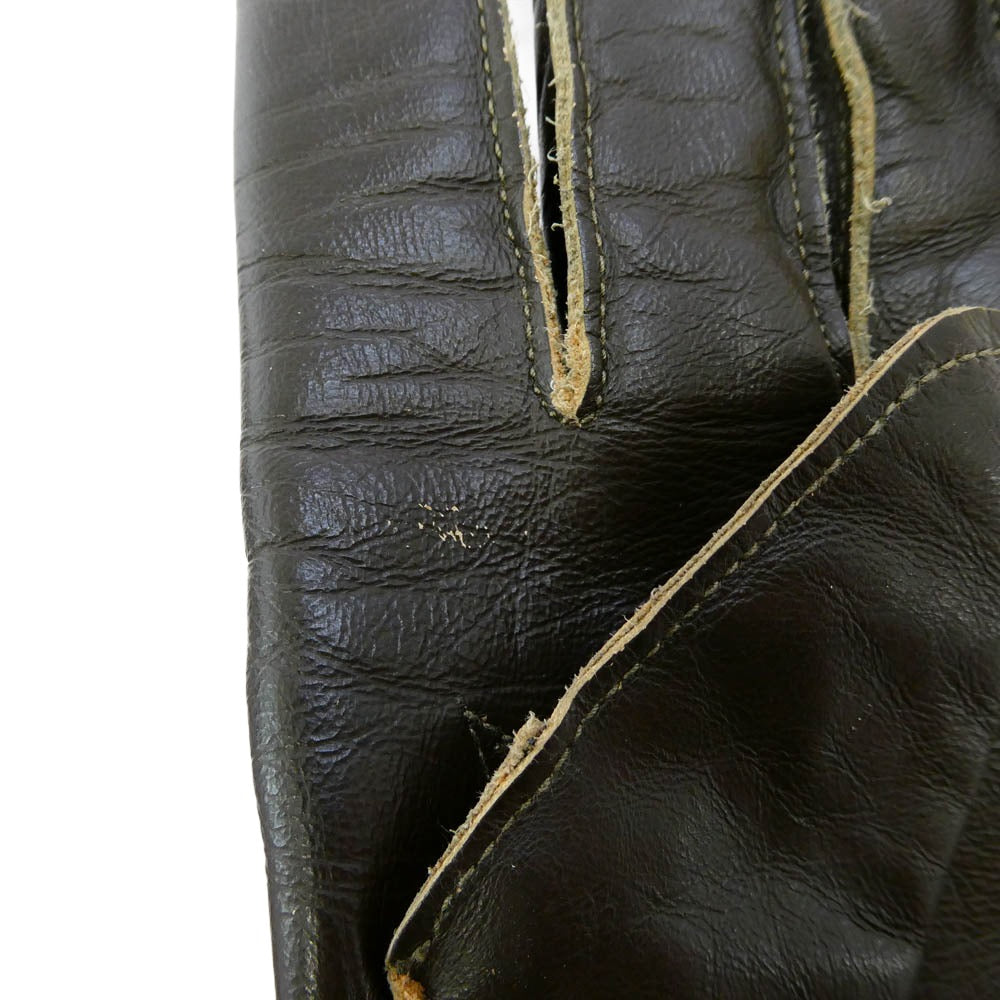 The REAL McCOY'S ザリアルマッコイズ TYPE A-10 GLOVE 赤リブ レザーグローブ ミリタリーグローブ 手袋 ダークブラウン系 8.5【中古】