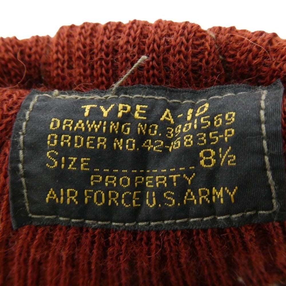 The REAL McCOY'S ザリアルマッコイズ TYPE A-10 GLOVE 赤リブ レザーグローブ ミリタリーグローブ 手袋 ダークブラウン系 8.5【中古】