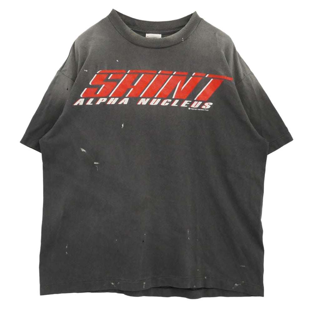 SAINT MICHAEL セントマイケル SM-HR1-0000-012 SS TEE SAINT ALPHA ヴィンテージ加工 半袖 Tシャツ グレー系 L【中古】