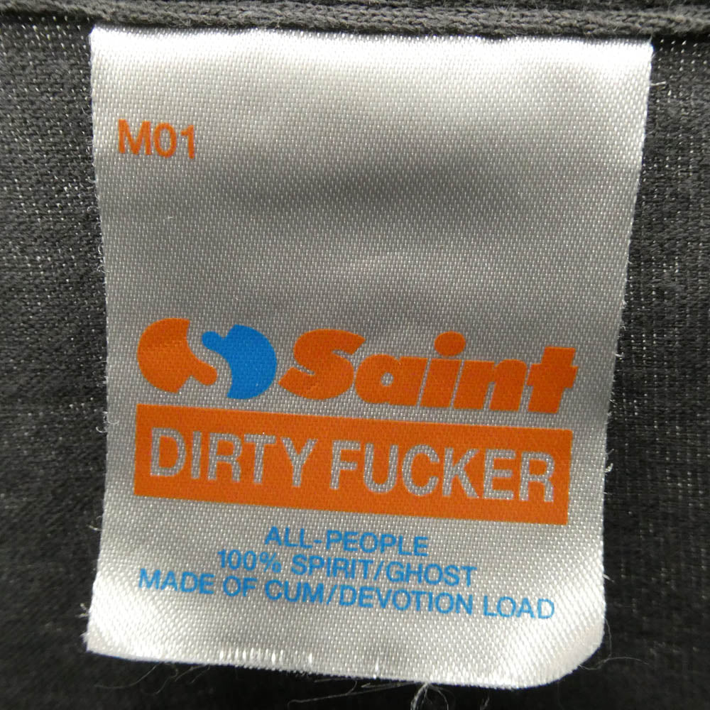 SAINT MICHAEL セントマイケル SM-HR1-0000-012 SS TEE SAINT ALPHA ヴィンテージ加工 半袖 Tシャツ グレー系 L【中古】