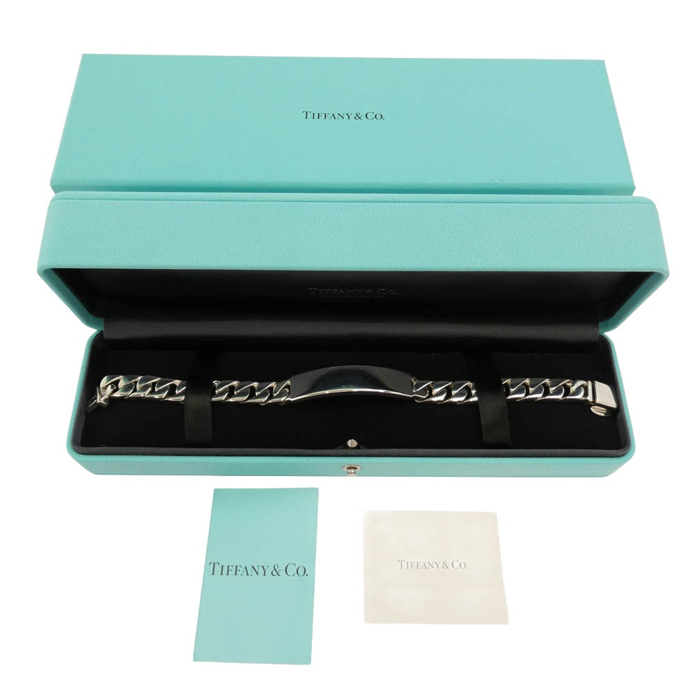 TIFFANY&Co. ティファニー 【新品仕上げ済】ID プレート 喜平チェーン シルバー ブレスレット シルバー系【極上美品】【中古】