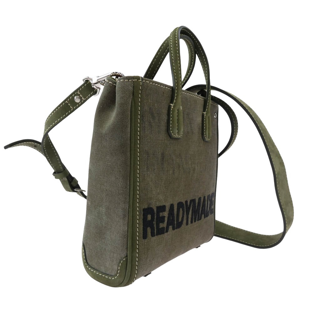 READY MADE レディメイド 25AW RE-CO-KH-00-00-155 PEGGY BAG NANO ロゴ刺繍 ペギーバッグ ナノ ショルダーバッグ トートバッグ カーキ系【中古】