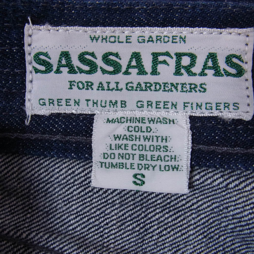 SASAFRAS ササフラス Fall Leaf Pants フォール リーフ デニム パンツ インディゴブルー系 S【中古】