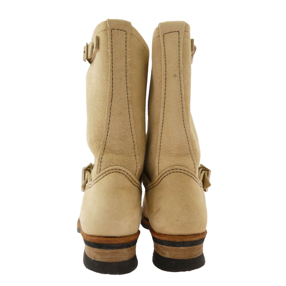 RED WING レッドウィング 8268 USA製 10年製 ENGINEER BOOT スチールトゥ スエード エンジニア ブーツ ベージュ系 26.5cm【中古】