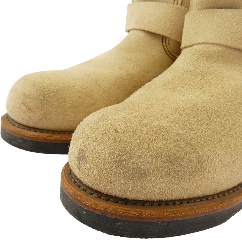 RED WING レッドウィング 8268 USA製 10年製 ENGINEER BOOT スチールトゥ スエード エンジニア ブーツ ベージュ系 26.5cm【中古】