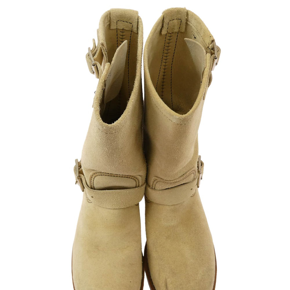 RED WING レッドウィング 8268 USA製 10年製 ENGINEER BOOT スチールトゥ スエード エンジニア ブーツ ベージュ系 26.5cm【中古】