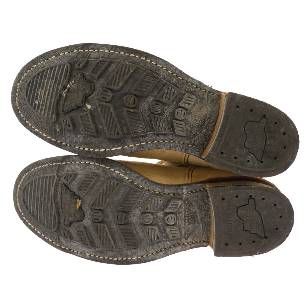 RED WING レッドウィング 8268 USA製 10年製 ENGINEER BOOT スチールトゥ スエード エンジニア ブーツ ベージュ系 26.5cm【中古】