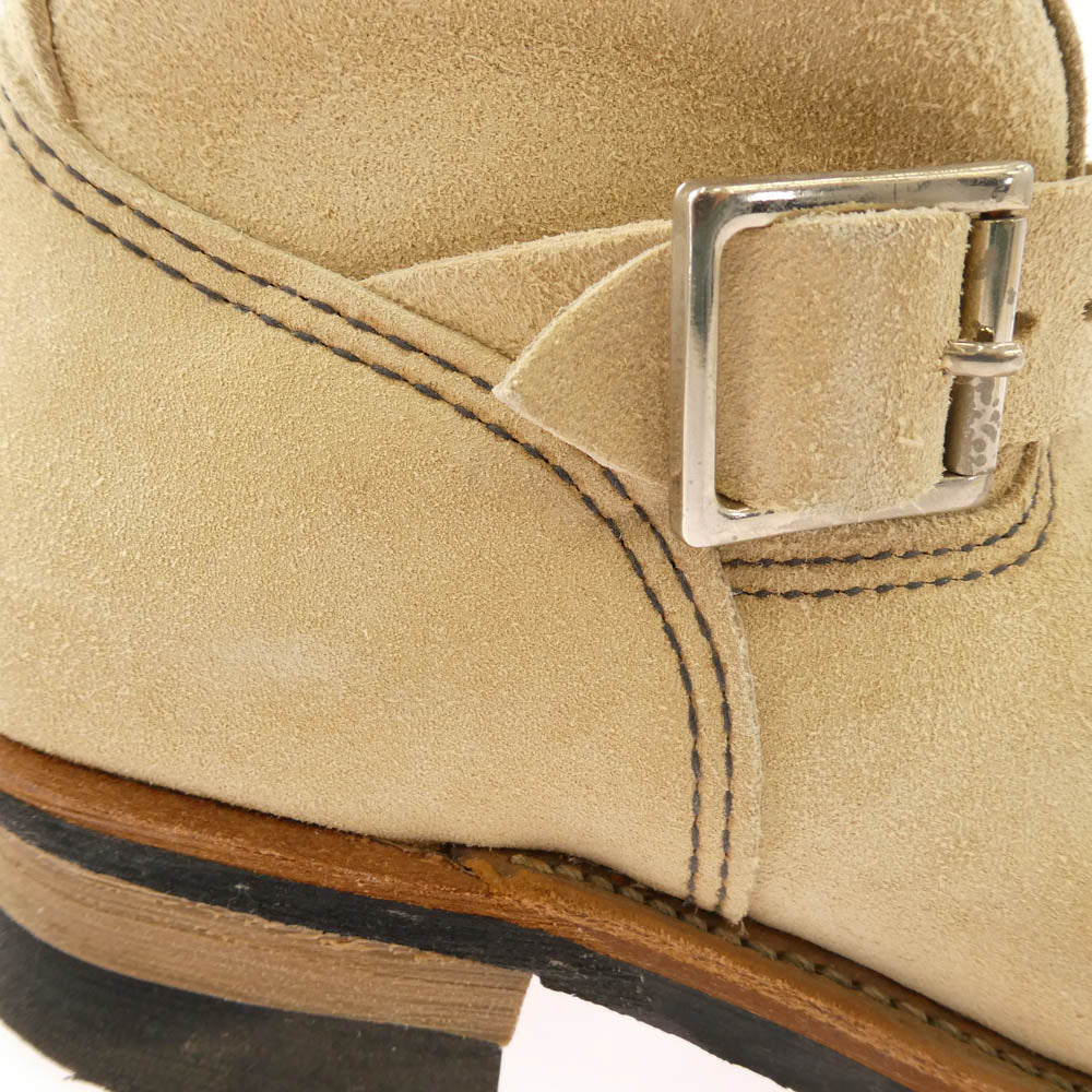RED WING レッドウィング 8268 USA製 10年製 ENGINEER BOOT スチールトゥ スエード エンジニア ブーツ ベージュ系 26.5cm【中古】