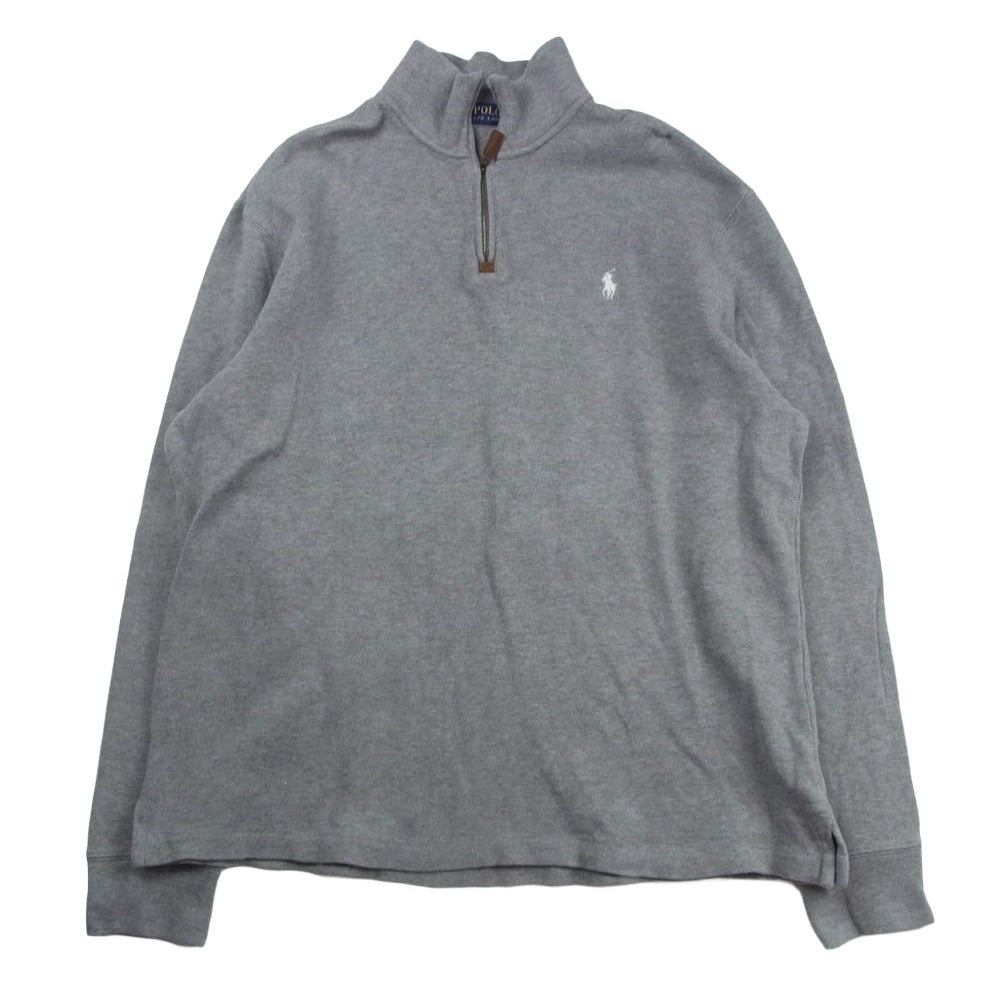 POLO RALPH LAUREN ポロ・ラルフローレン HALF ZIP SWEAT ハーフジップ スウェット グレー系 L【中古】