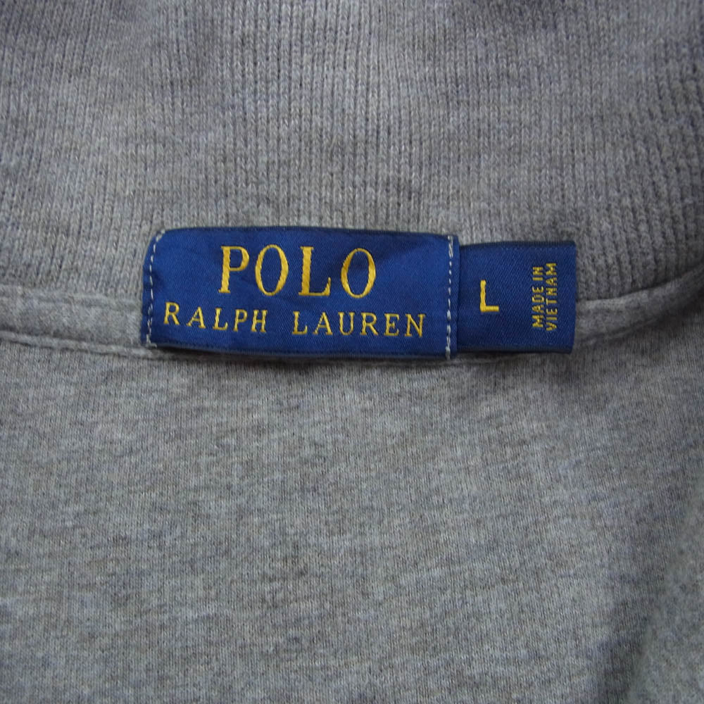 POLO RALPH LAUREN ポロ・ラルフローレン HALF ZIP SWEAT ハーフジップ スウェット グレー系 L【中古】