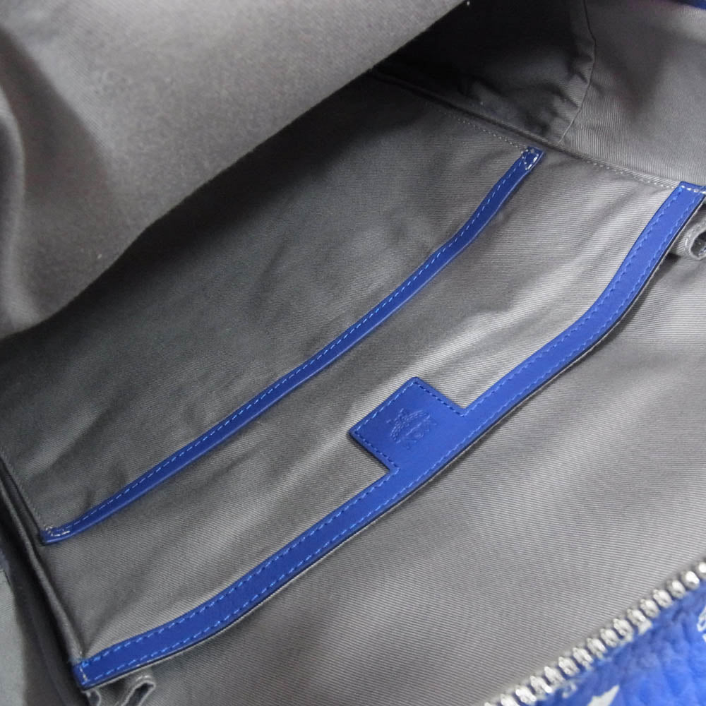 MCM エム・シー・エム MMKASVE02H1001 Stark Backpack in Visetos Surf the Web モノグラム ヴィセトス柄 スターク レザー バックパック リュック バッグ ブルー系【中古】