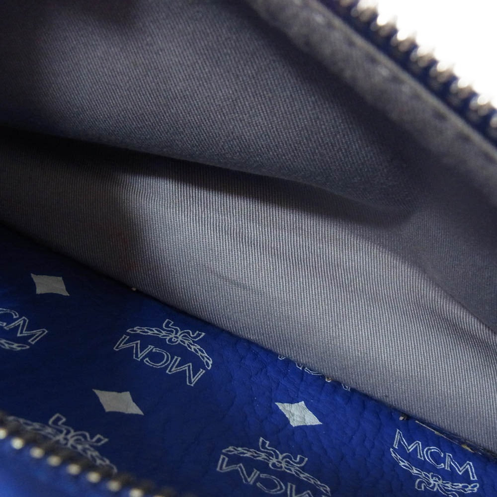 MCM エム・シー・エム MMKASVE02H1001 Stark Backpack in Visetos Surf the Web モノグラム ヴィセトス柄 スターク レザー バックパック リュック バッグ ブルー系【中古】