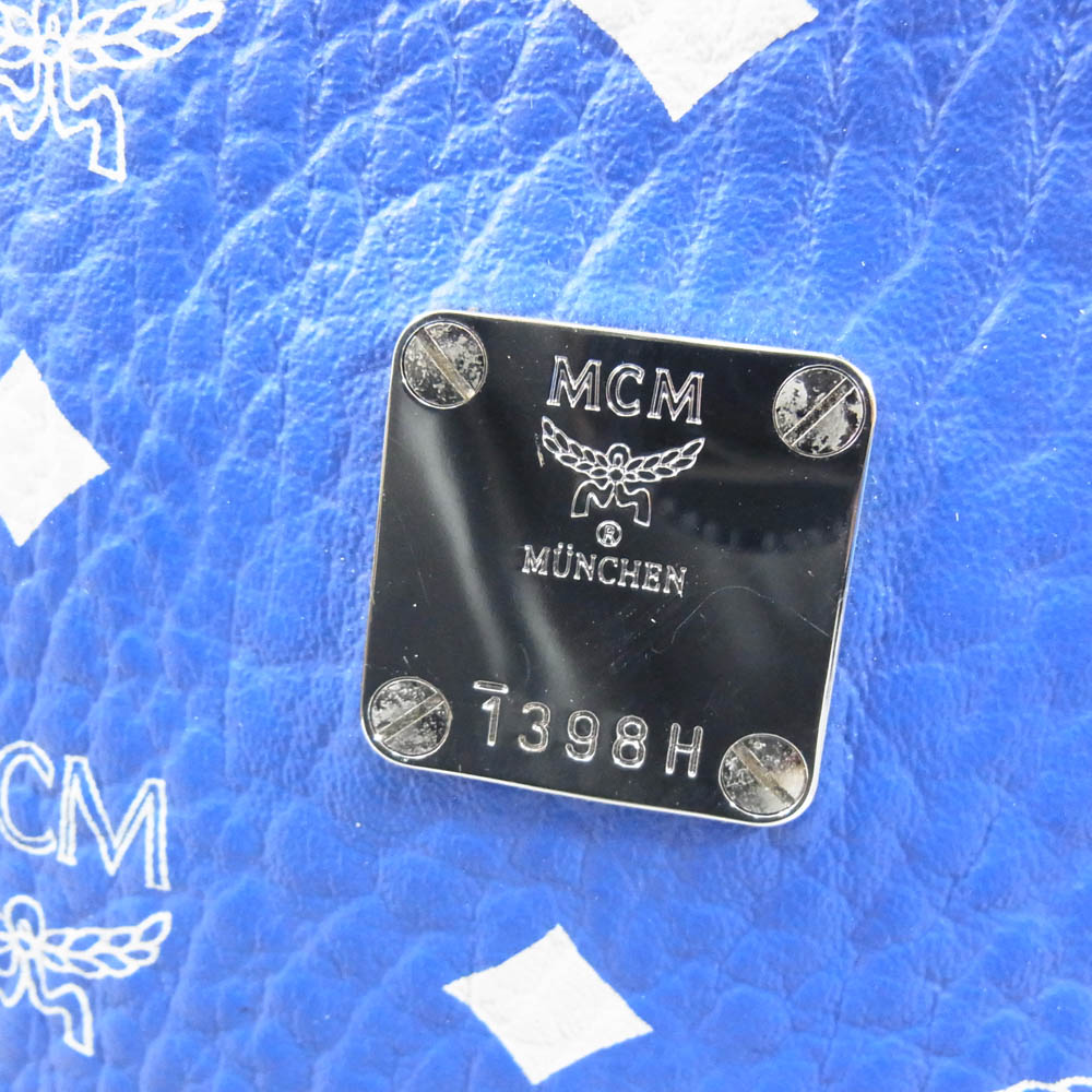 MCM エム・シー・エム MMKASVE02H1001 Stark Backpack in Visetos Surf the Web モノグラム ヴィセトス柄 スターク レザー バックパック リュック バッグ ブルー系【中古】