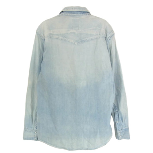 VISVIM ビズビム 16SS 0116105007001 SOCIAL SCULPTURE SHIRT DMGD ソーシャル スカルプチャー ユーズド加工 デニム ウエスタン 長袖 シャツ インディゴブルー系 2【中古】