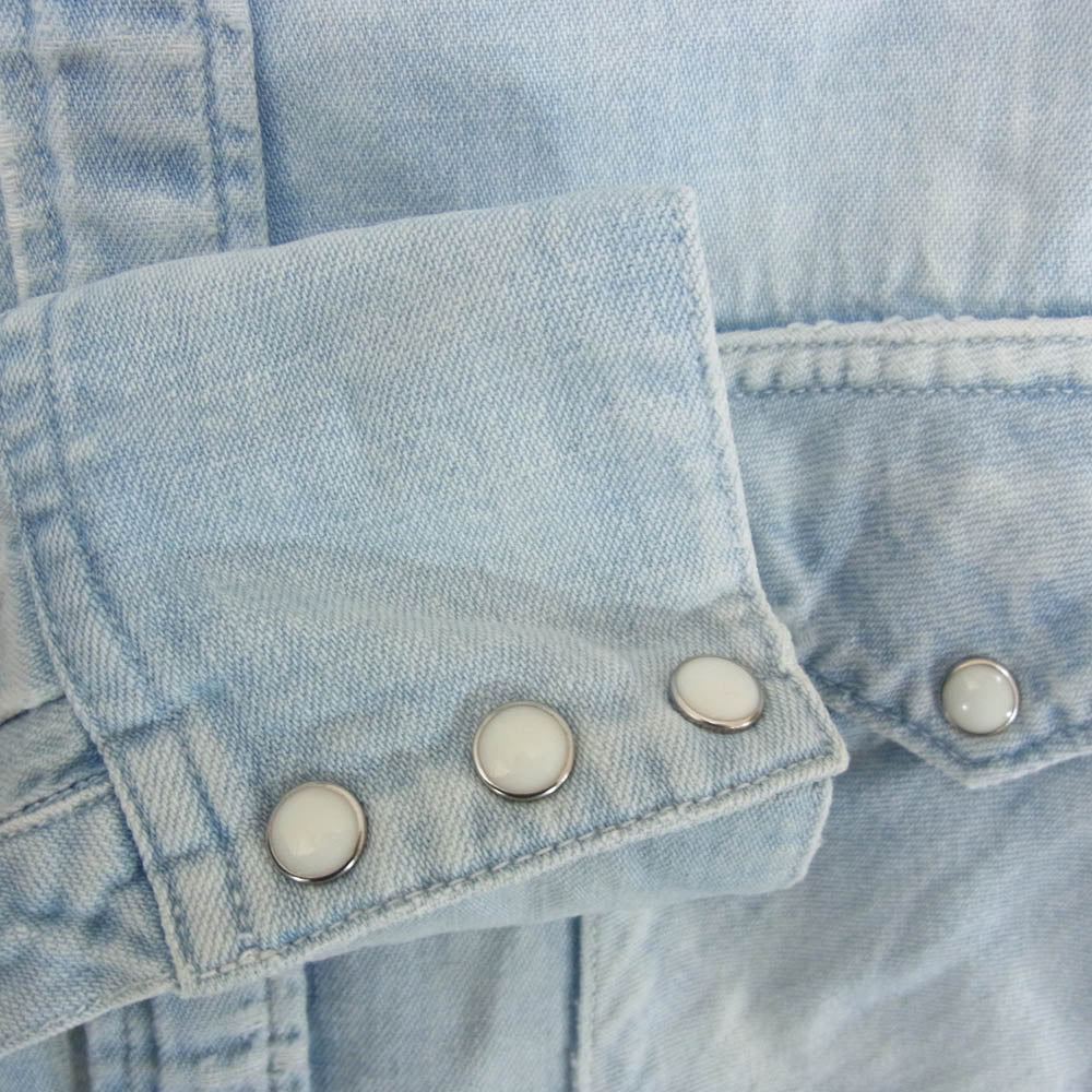 VISVIM ビズビム 16SS 0116105007001 SOCIAL SCULPTURE SHIRT DMGD ソーシャル スカルプチャー ユーズド加工 デニム ウエスタン 長袖 シャツ インディゴブルー系 2【中古】