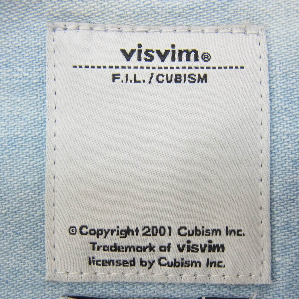 VISVIM ビズビム 16SS 0116105007001 SOCIAL SCULPTURE SHIRT DMGD ソーシャル スカルプチャー ユーズド加工 デニム ウエスタン 長袖 シャツ インディゴブルー系 2【中古】