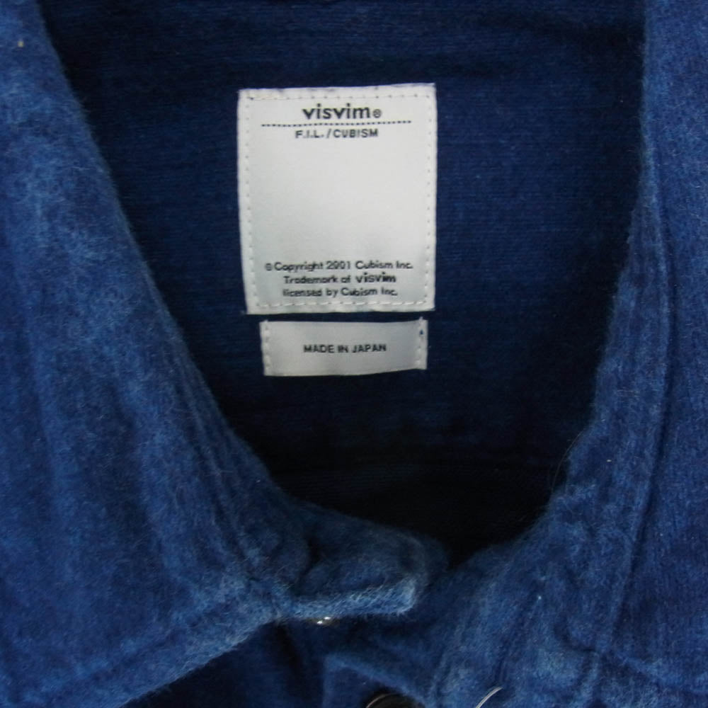 VISVIM ビズビム 17年製 0117405011002 Elk エルク 長袖シャツ ネイビー ブルー系 2【中古】