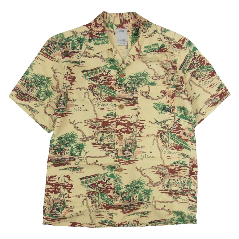 VISVIM ビズビム 15SS 0115105011013 DUKE SHIRT SUNSHINE S/S デューク シャツサンシャイン アロハ ハワイアン 半袖 シャツ イエロー系 2【中古】