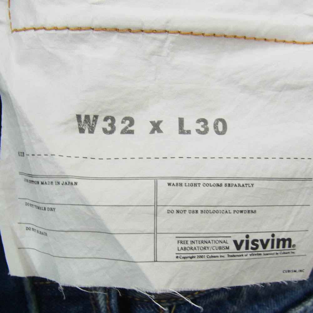 VISVIM ビズビム 19SS 0119105005024 SOCIAL SCULPTURE 13 DAMAGED-12 ソーシャルスカルプチャー デニム パンツ インディゴブルー系 32【中古】