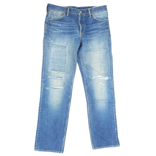 VISVIM ビズビム 18AW 0118205005024 SOCIAL SCULPTURE 03 DAMAGED 14 ダメージ デニム パンツ インディゴブルー系 34【中古】