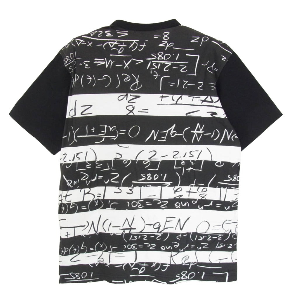 COMME des GARCONS HOMME コムデギャルソンオム AD2015 HP-T009 コットン 数式 モチーフ 半袖 Tシャツ ブラック系 S【中古】