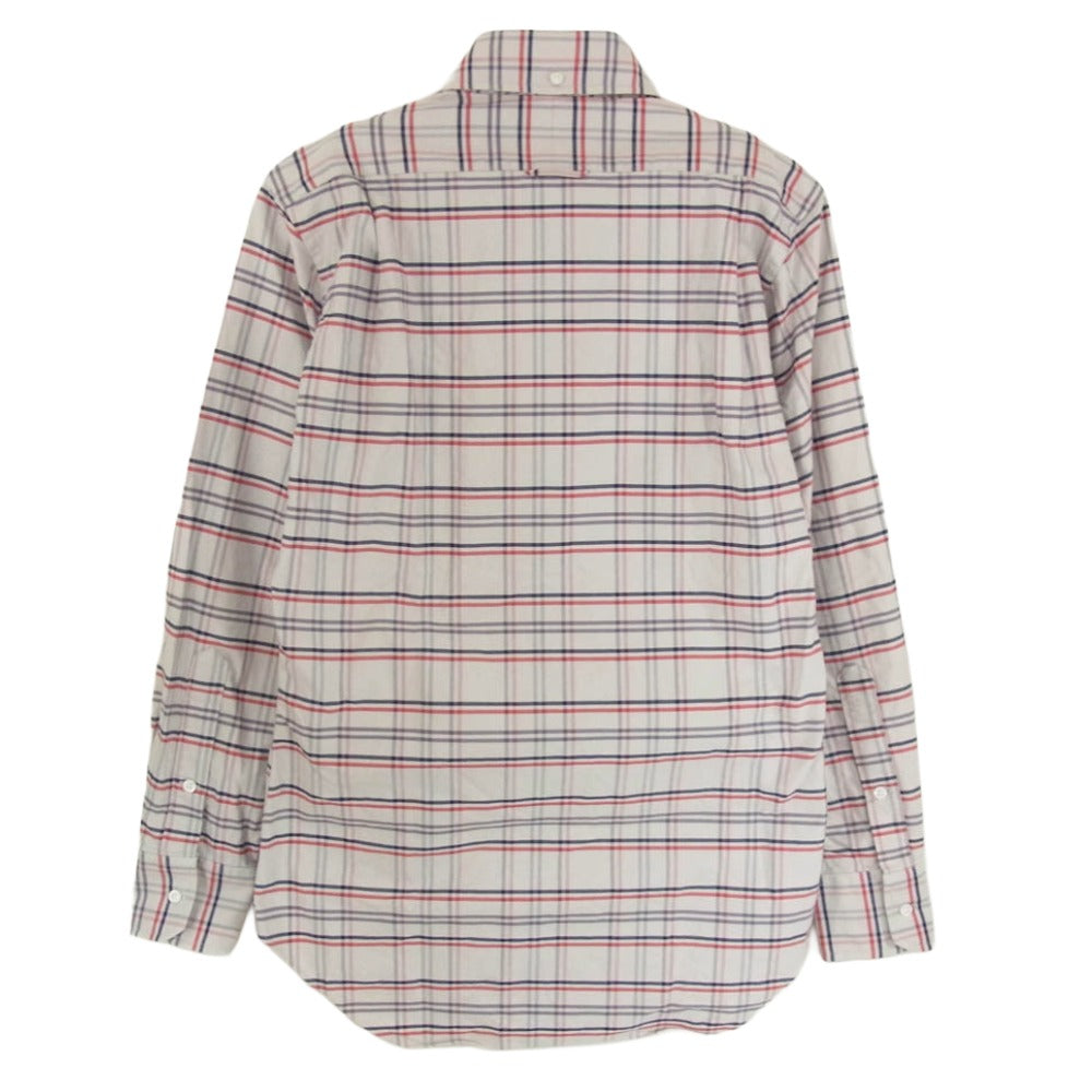 THOM BROWNE トムブラウン 01113A4013 USA製 チェック フランネル ボタンダウン 長袖 シャツ グレー系【中古】