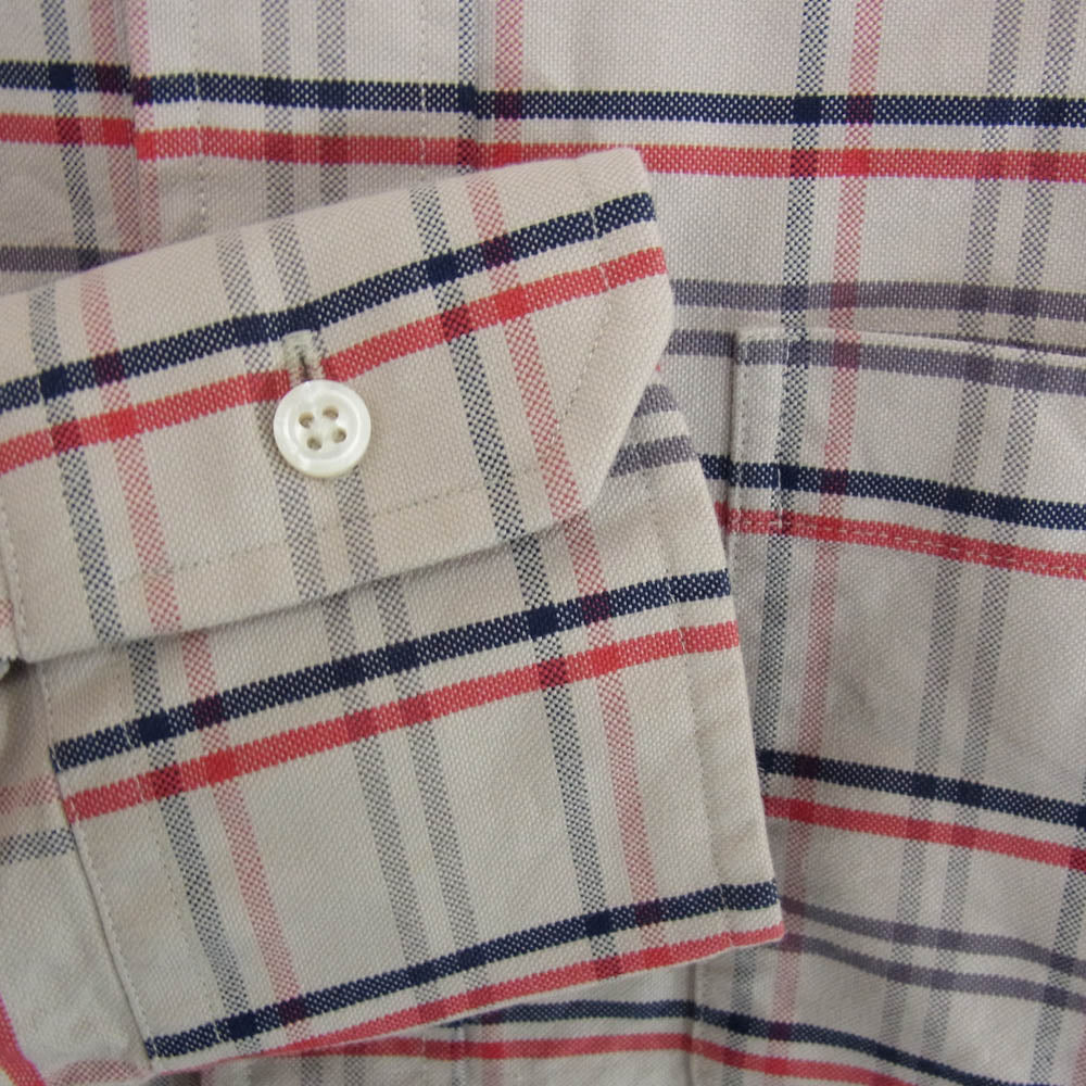 THOM BROWNE トムブラウン 01113A4013 USA製 チェック フランネル ボタンダウン 長袖 シャツ グレー系【中古】