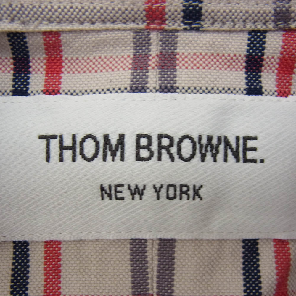 THOM BROWNE トムブラウン 01113A4013 USA製 チェック フランネル ボタンダウン 長袖 シャツ グレー系【中古】