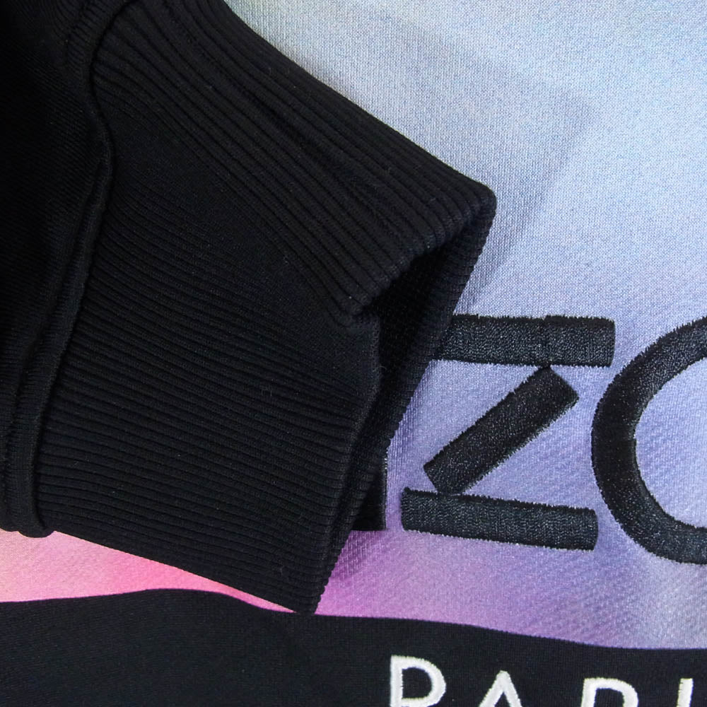 KENZO ケンゾー F765SW1674MF グラデーション ロゴ クルーネック スウェット ブラック系 XS【美品】【中古】