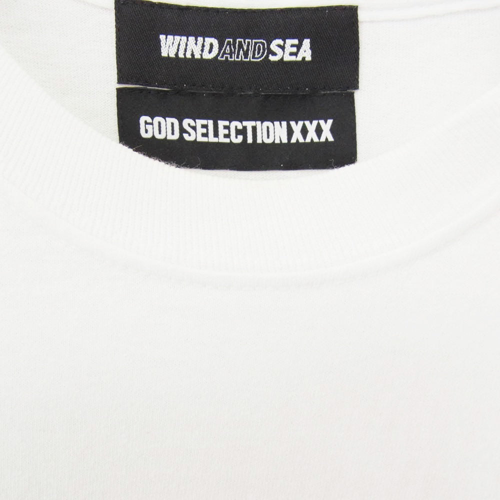 WIND AND SEA ウィンダンシー WDS-XXX-SP-08 ロゴ刺繍 丸首 クルーネック 長袖 Tシャツ ホワイト系 L【中古】